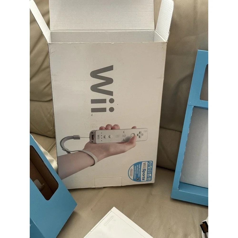Wii With Box , No Controller , No Game , Not Original Video Cable , Works Good